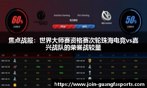 焦点战报：世界大师赛资格赛次轮珠海电竞vs嘉兴战队的荣誉战较量